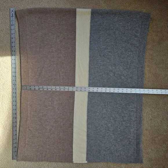 NWOT Summersalt Tri-color Wool Cashmere Wrap Oversized Scarf - Picture 8 of 8